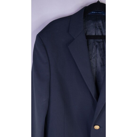 JOSEPH ABBOUD Boys 18R Gold Button Navy Blue Sport Coat Suit Jacket Wool Blend - Picture 5 of 13